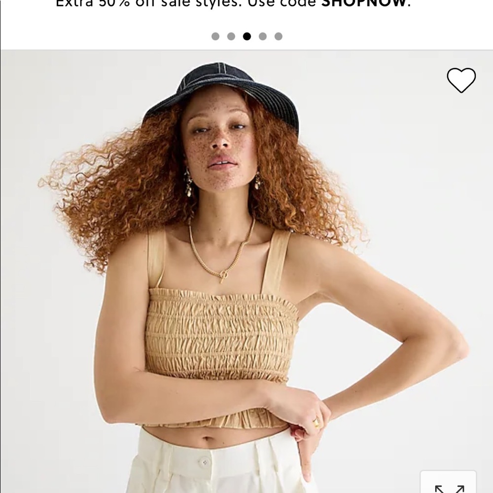 J. Crew Smocked Tube Top